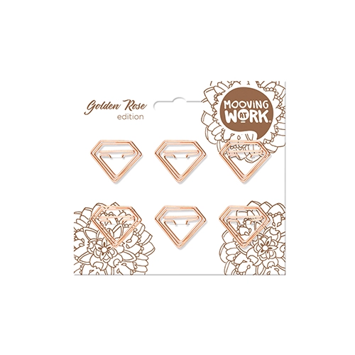 BROCHE CLIP DIAMOND GOLDEN ROSE X6