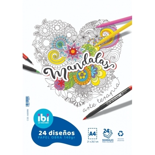 PAPELES ESPECIALES 24 MANDALAS X12HJS