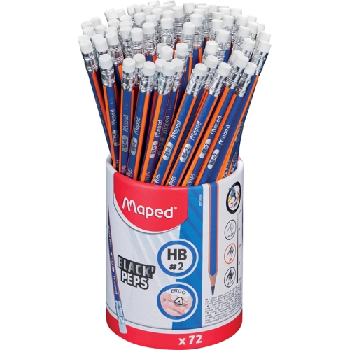 LÁPIZ GRAFITO BLACKPEPS CON GOMA HB X72
