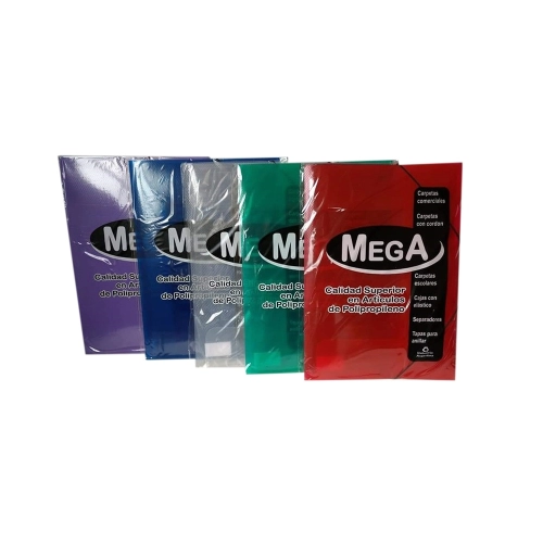 CARPETA A4 PLASTICA 3 SOLAPAS MEGA
