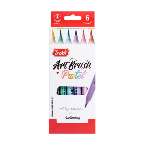 MARCADOR TRABI BRUSH FINO PASTEL X6