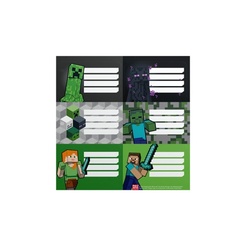ETIQUETA ESCOLAR MINECRAFT X12