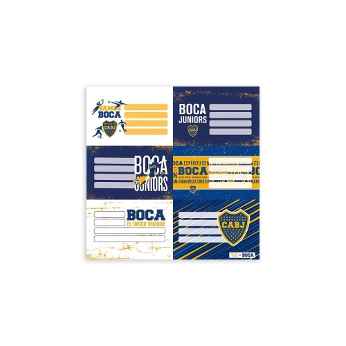 ETIQUETA ESCOLAR BOCA JUNIORS X12