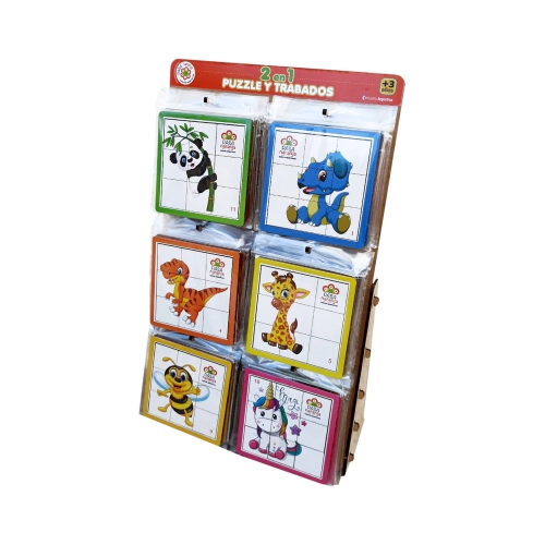 JUEGO PUZZLE Y TRABADO  15X15CM