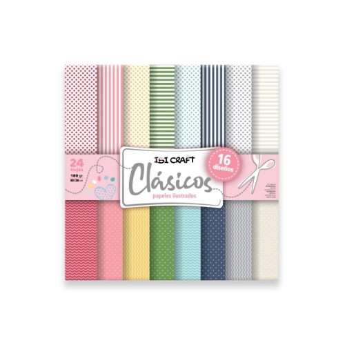 BLOCK PAPEL ILUSTRADO 30X30CM CLASIC